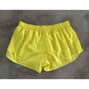 Lululemon Hotty Hot LR Short 4" Lined Swift Size 12 Sonic Yellow